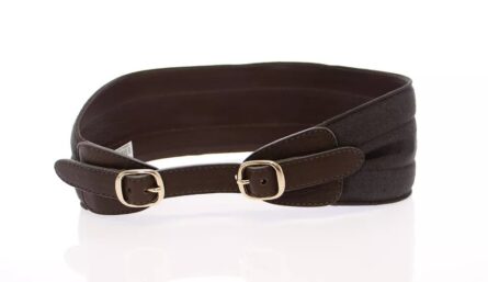 Brown D&G Leather Linnen Logo Belt - Image 5