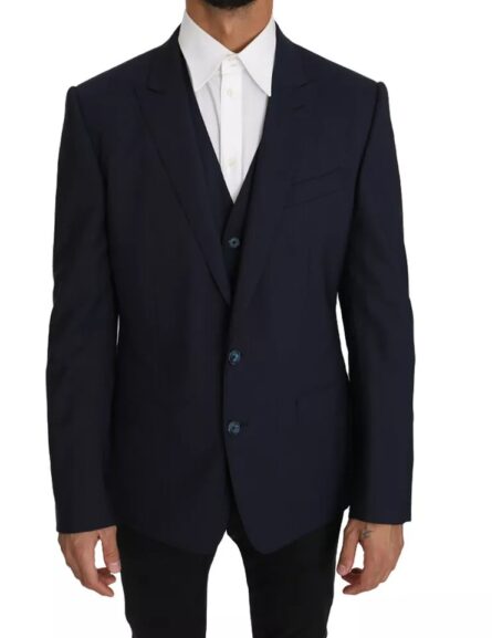 Blue Wool MARTINI Blazer Vest 2 Piece - Image 6