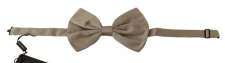 Silver Gray 100% Silk Adjustable Neck Bow Tie - Image 3
