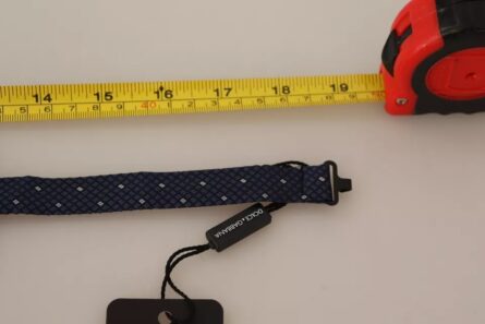 Blue Patterned Silk Adjustable Neck Bow Tie Men - Image 5