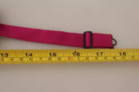 Pink 100% Silk Adjustable Neck Bow Tie Men - Image 3