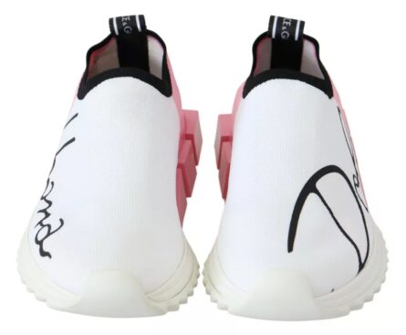 Pink White Logo Sorrento Sneakers Shoes - Image 2