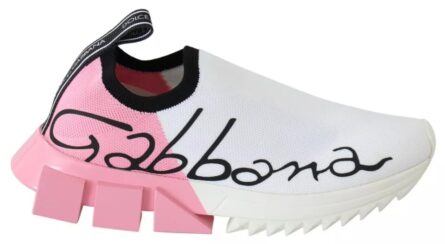 Pink White Logo Sorrento Sneakers Shoes - Image 3