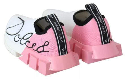 Pink White Logo Sorrento Sneakers Shoes - Image 8