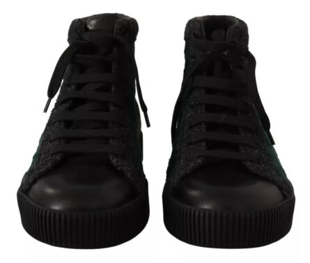Green Corduroy High Tops Sneakers Mens Casual Shoes - Image 8