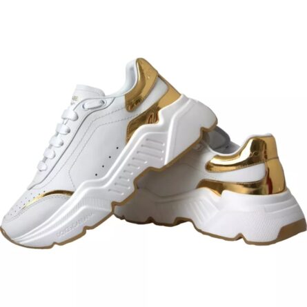 White Gold DAYMASTER Leather Sneakers Men Shoes - Image 3