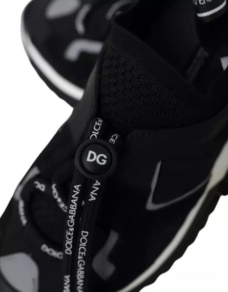 Black White Logo Sorrento Mens Sneakers Shoes - Image 5