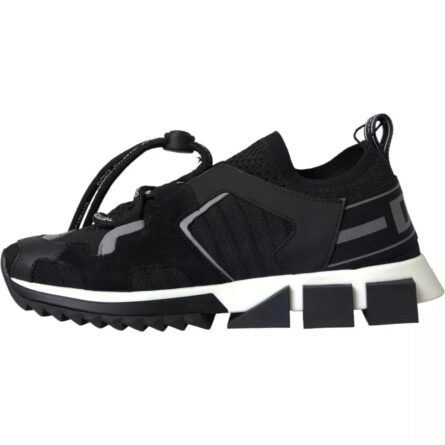Black White Logo Sorrento Mens Sneakers Shoes - Image 6
