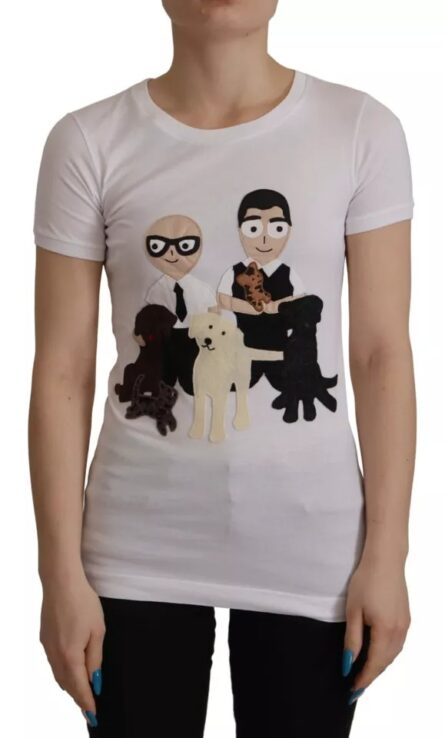 White #DGFamily Patch Top Cotton T-shirt - Image 8