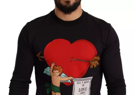 Black Cupid Print Hoodie Sweatshirt Sweater - Image 3