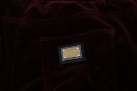 Bordeaux Velvet Stretch Slim Fit Pants - Image 3