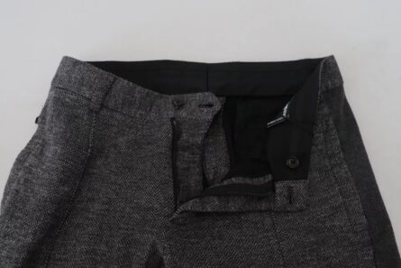 Gray Chevron Viscose Skinny Pants - Image 2