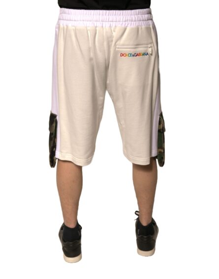 Beige Cotton Men Casual Cargo Bermuda Shorts - Image 4