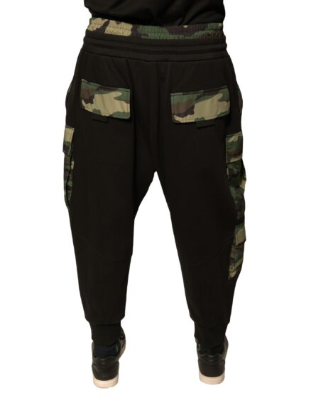 Black Camouflage Cotton Jogger Cargo Pants - Image 4