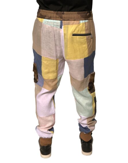 Multicolor Patchwork Jogger Sweatpants Pants - Image 4