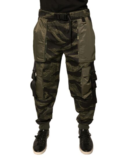 Green Cotton Jogger Cargo Pants - Image 2