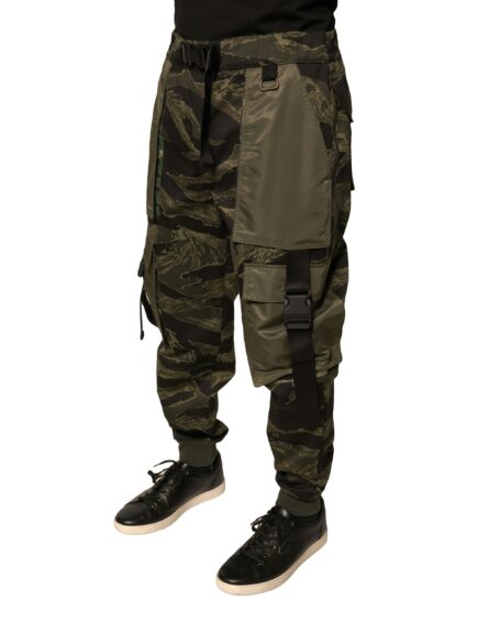 Green Cotton Jogger Cargo Pants - Image 3