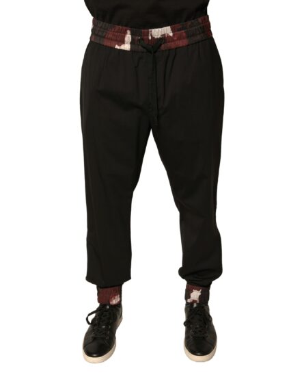 Black Camouflage Wool Jogger Sweatpants Pants - Image 2