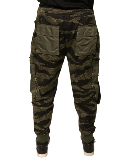 Green Cotton Jogger Cargo Pants - Image 4