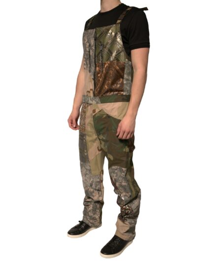 Multicolor Patchwork Camouflage Overall Pants - Image 3