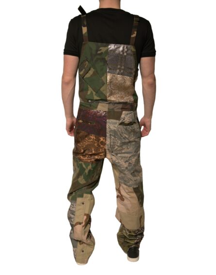 Multicolor Patchwork Camouflage Overall Pants - Image 4