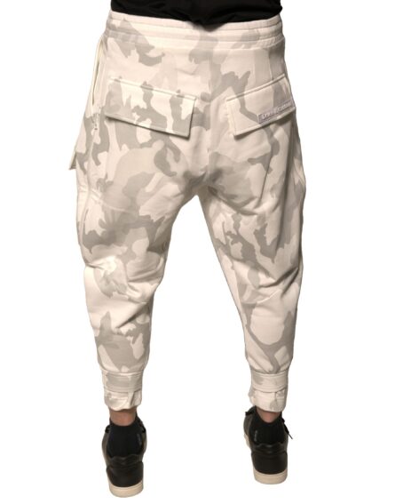 White Camouflage Cargo Jogger Pants - Image 4