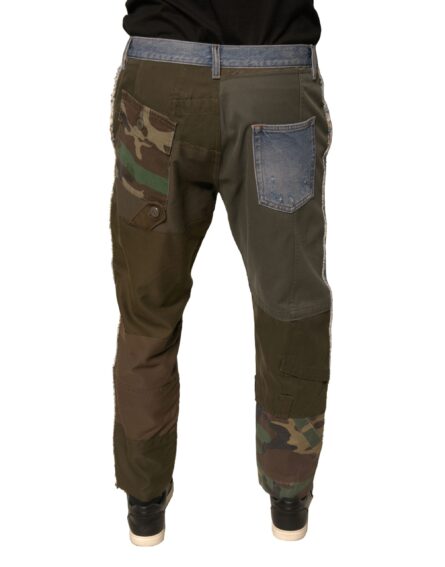 Blue Tattered Straight Cropped Denim Jeans - Image 4