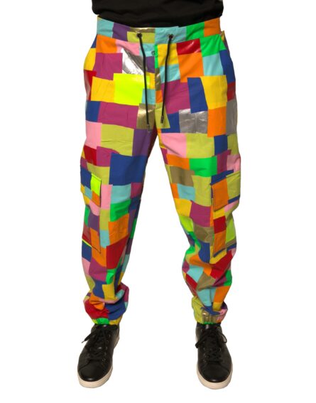 Multicolor Cotton Patchwork Men Cargo Pants - Image 2