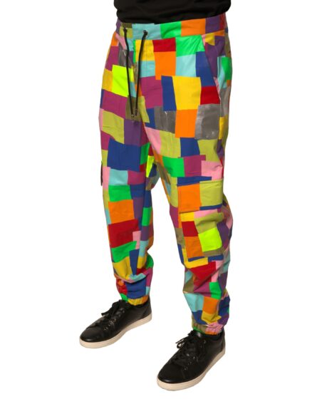 Multicolor Cotton Patchwork Men Cargo Pants - Image 3