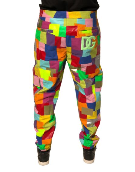 Multicolor Cotton Patchwork Men Cargo Pants - Image 4