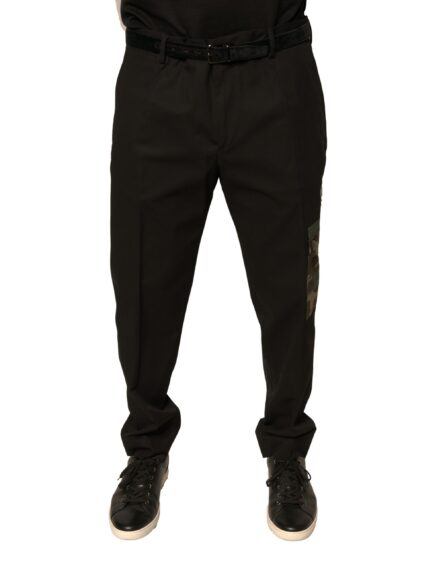 Black Cotton Men Cargo Casual Pants - Image 5
