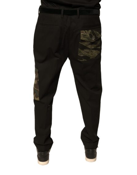Black Cotton Men Cargo Casual Pants - Image 7