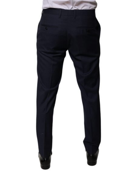 Dark Blue Cotton Men Dress Pants - Image 4