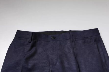 Dark Blue Cotton Men Dress Pants - Image 5