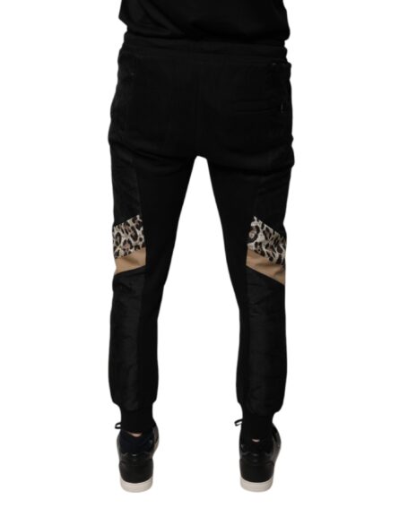 Black Leopard Slim Fit Jogger Pants - Image 4