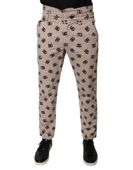 Beige Logo Cotton Skinny Denim Jeans - Image 2