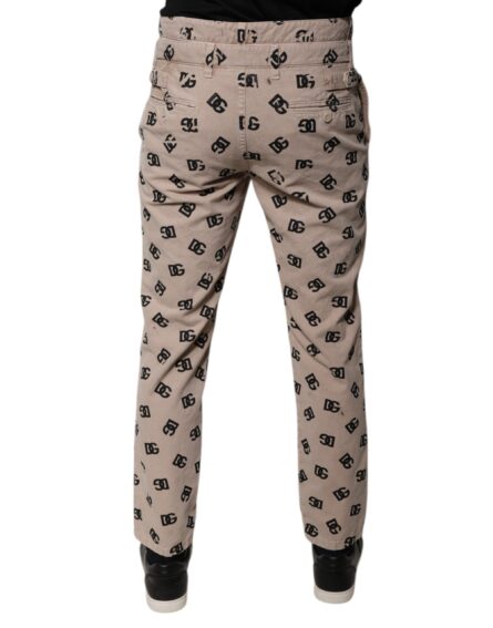 Beige Logo Cotton Skinny Denim Jeans - Image 4