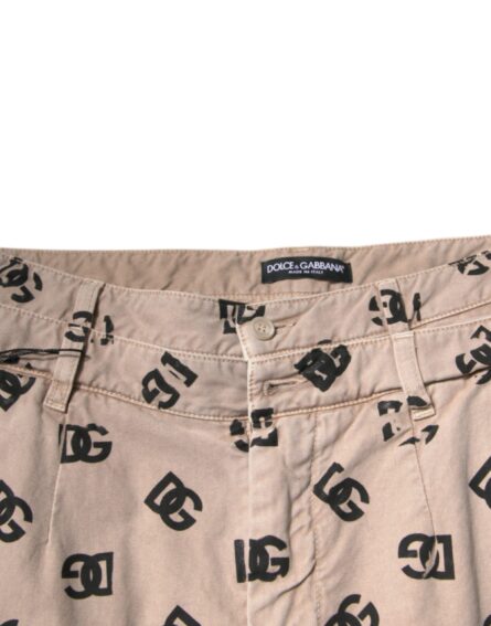 Beige Logo Cotton Skinny Denim Jeans - Image 5