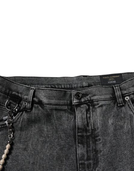 Dark Gray Cotton Skinny Denim Jeans - Image 5