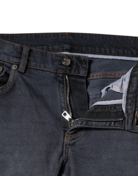 Dark Gray Cotton Skinny Denim Jeans - Image 5