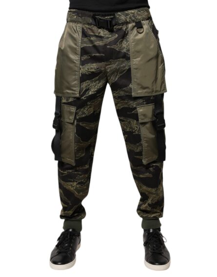 Green Cotton Jogger Cargo Pants - Image 2