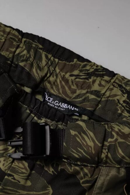Green Cotton Jogger Cargo Pants - Image 6
