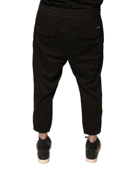 Black Wool Jogger Jogging Pants - Image 4
