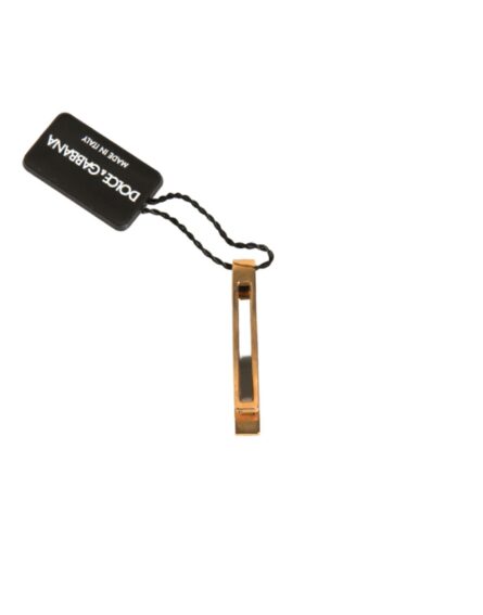 Gold Tone Brass Crystal Branded Tie Clip Bar - Image 4