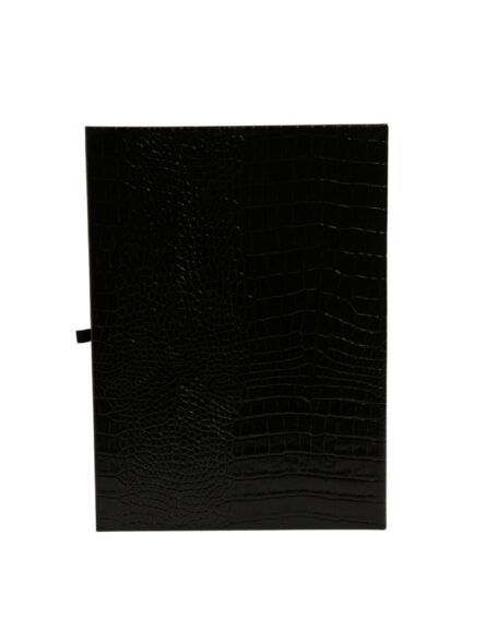 Elegant Black Leather Logo Plaque Holder Catalogue Case - Image 4