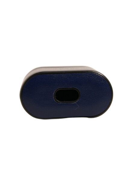 Blue Leather Logo Print Flip Holder Airpods Case - Image 6