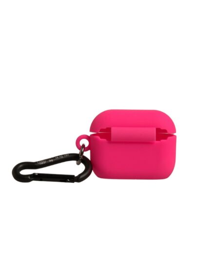 Pink Silicone Rubber Logo Embossed Airpods Case - Image 5