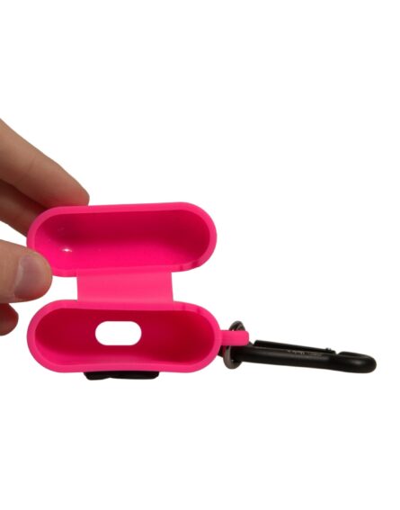 Pink Silicone Rubber Logo Embossed Airpods Case - Image 6