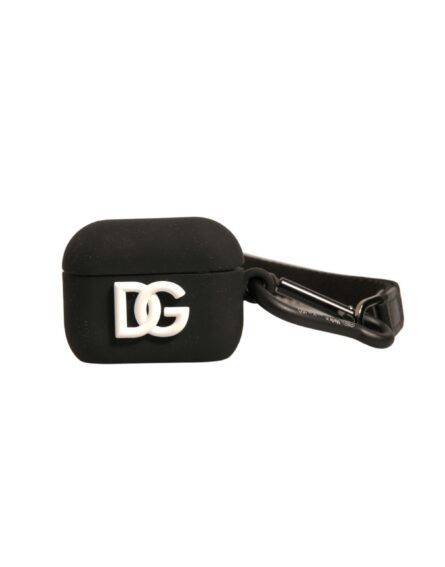 Black Silicone Rubber Logo Embossed Airpods Case - Image 2