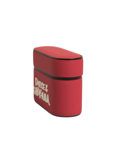 Red PVC Embossed Logo Plaque Holder Airpods Case - Image 3